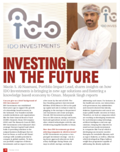 Investing in the Future – Interview for Oman Economic Review